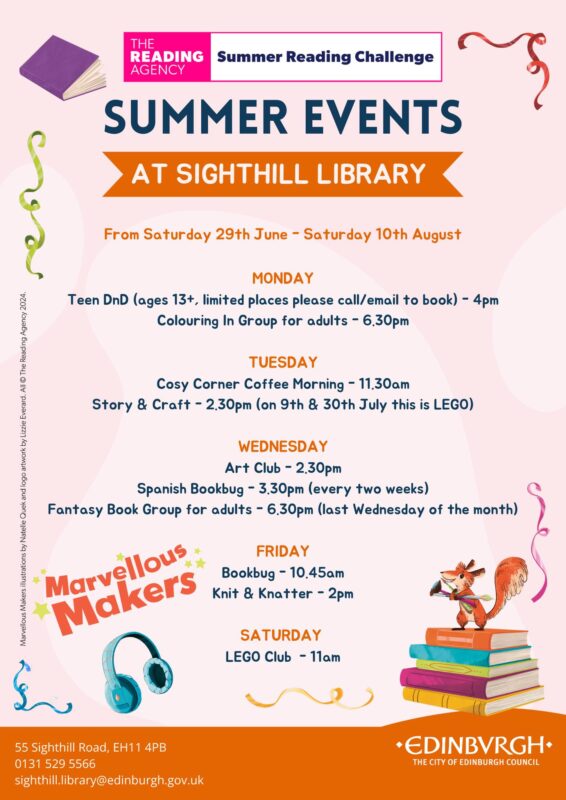 Sighthill Library Summer Events